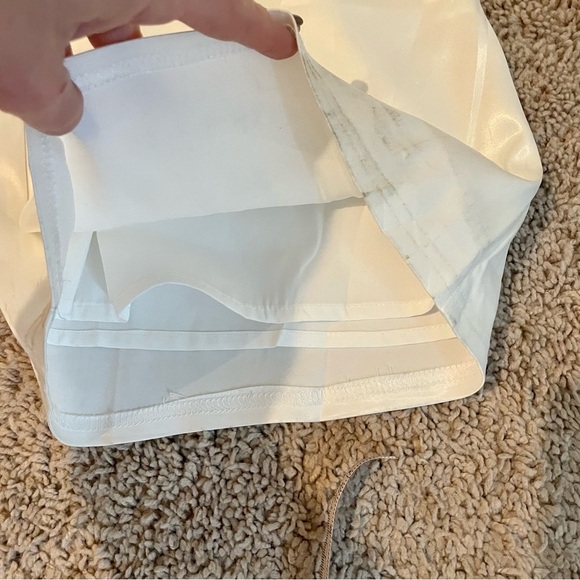 Lena Tuxedo Satin Jumpsuit White Fully Lined Style# R1246 - Picture 16 of 16